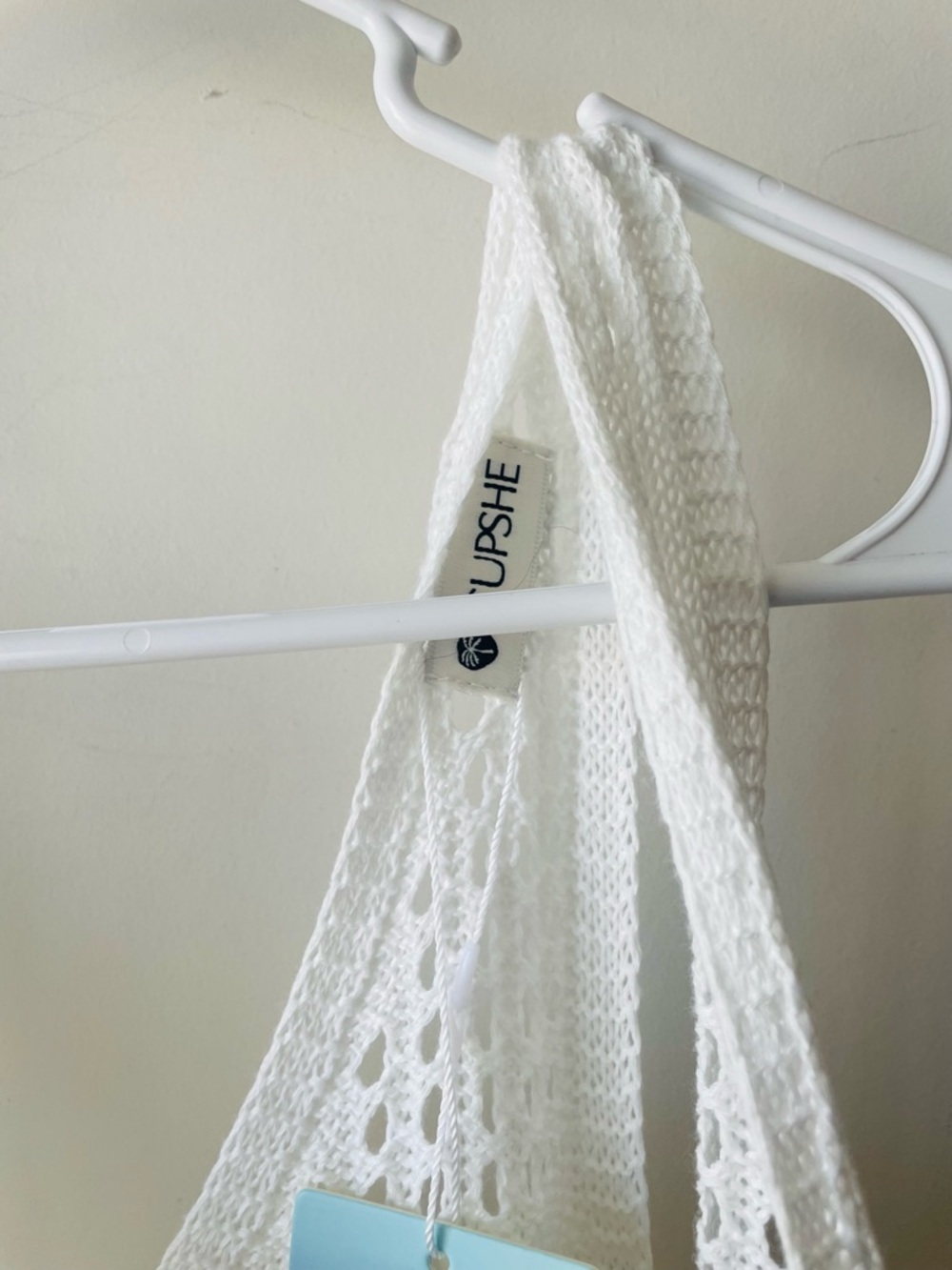 Cupshe White Crochet Halter Knit Swim Coverup Dress - Picture 3 of 8